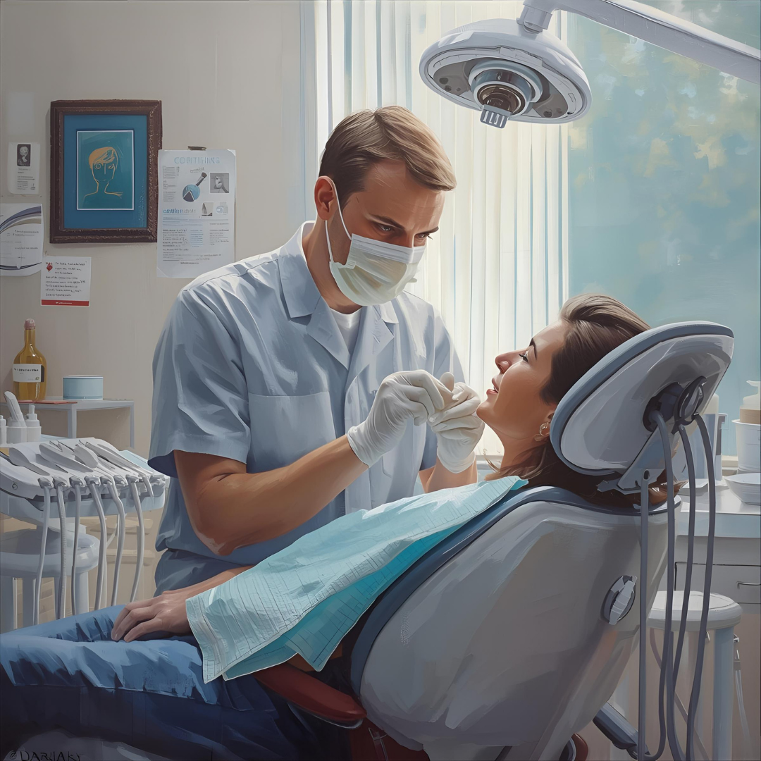 Çayırova dişçi hizmetleri veren Adnan Coşkun Çayırova Diş Polikliniği içerisinde Çayırova diş kliniği hizmetleri verilirken çekilmiş bir fotoğraf