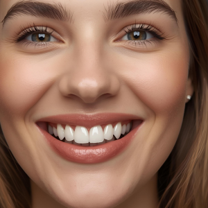 Çayırova diş polikliniği olarak estetik diş hekimliği ve kozmetik diş hekimliği hizmetleri veren Adnan Coşkun Çayırova Diş Polikliniği ile zirkonyum kaplama yaptıran bir kadının bembeyaz dişleriyle gülüşü